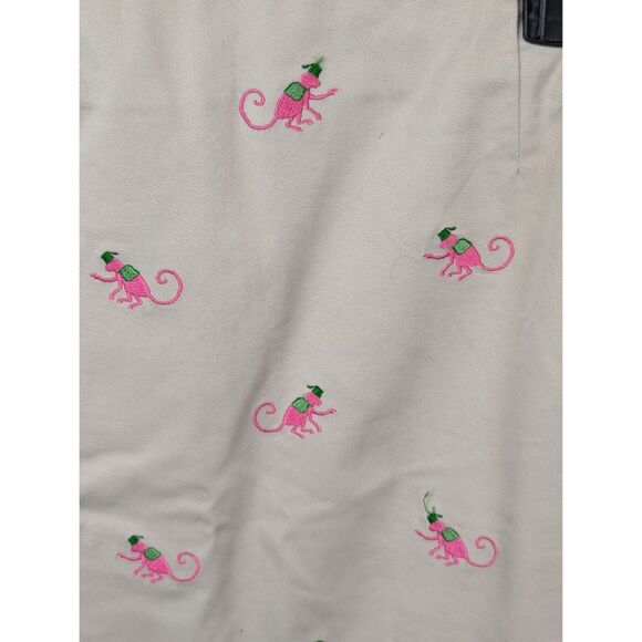 Lilly Pulitzer Monkey Embroidered Lined Tan/Khaki Skirt Women's Size 8 - Picture 4 of 13